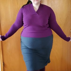 Long sleeve ribbed v-neck shirt